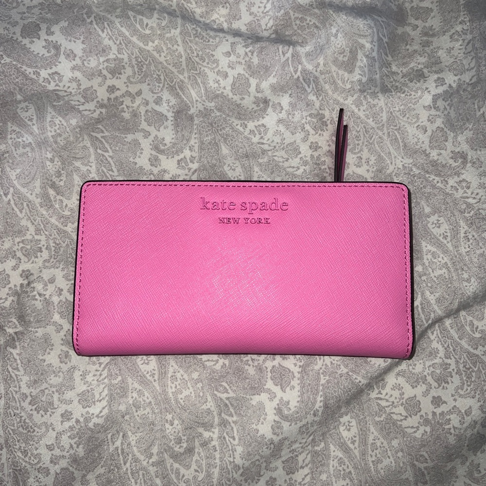 Kate Spade New York  Large Slim Bi-Fold Wallet Fuchsia Color - Picture 2 of 9